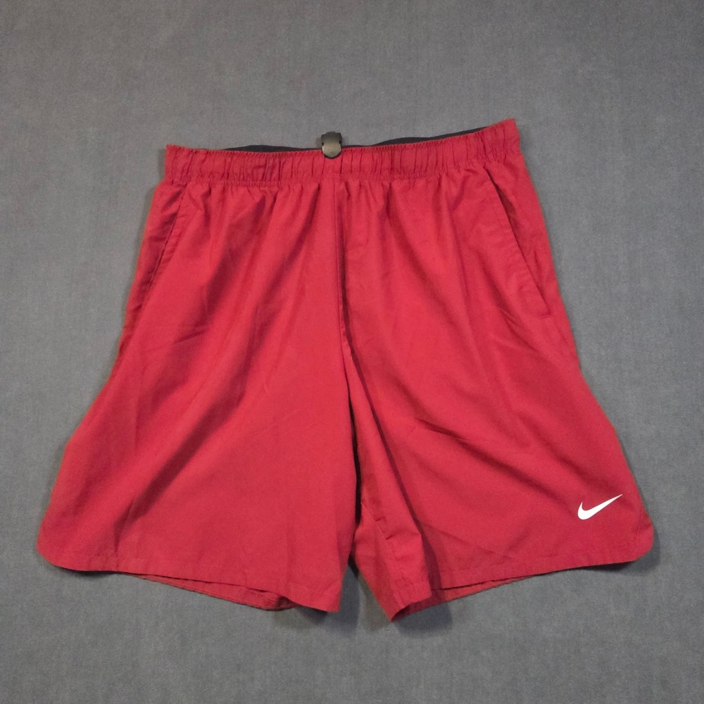 Nike Dri-FIT Athletic Shorts Mens XXL Red Performance Swoosh Logo Pockets